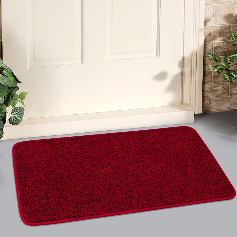 LINLA Indoor Doormat, Super Absorbs Mud Mat, Washable Non-Slip Rubber Clean Mat for Doorways Inside Dirt Trapper Mats Shoes Scraper Entryway, 18x30 Inches - Red and Black Mixed Colors - Image 1